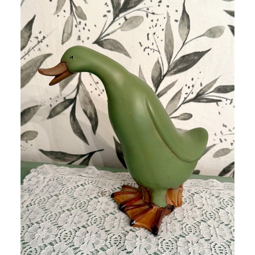Vintage green ceramic - , duck